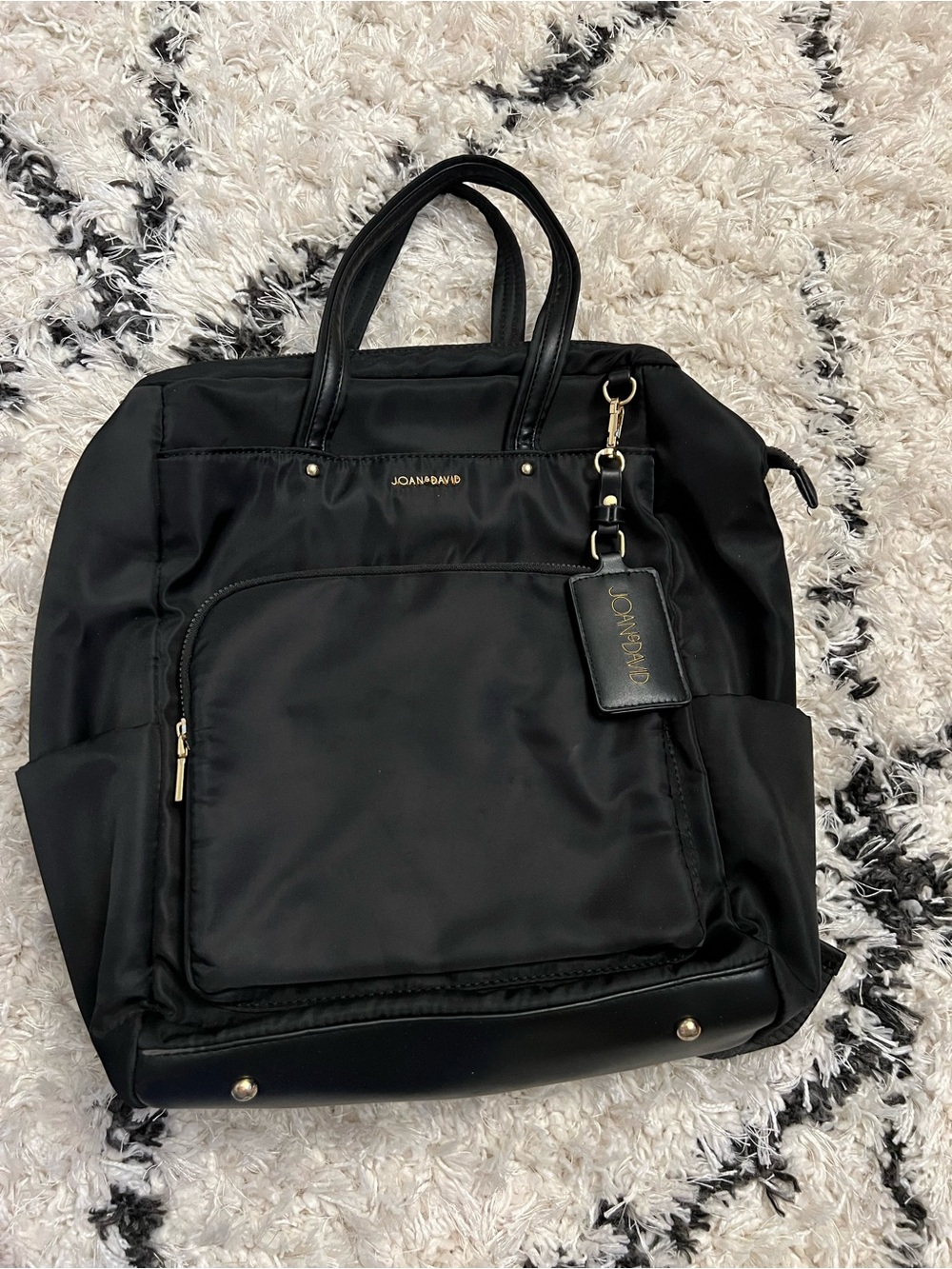 Joan & David Black Nylon Backpack/ Diaper (baby)Bag